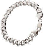 Sterling Silver Men's Cz Wrist Bracelet 8.25" long & 8.4mm Wide