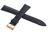 Raymond Weil 19mm Black Leather Watch Band Strap Rose Gold-Tone Buckle v2.15