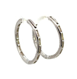 Sterling Silver Women's Silver-tone CZ Cubic Zirconia Hoop Earrings