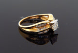 .46ct 14k Solid Yellow Gold Natural Round Diamond Chanel Set Engagement Ring