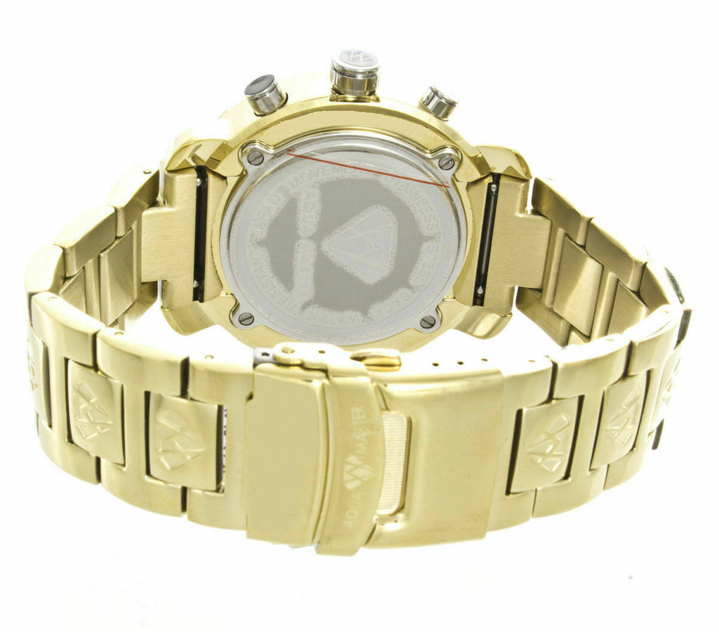 Aqua top master gold tone diamond watch