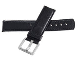 LOCMAN 20mm x 20mm Black Leather Watch Band Strap W/Silver Buckle