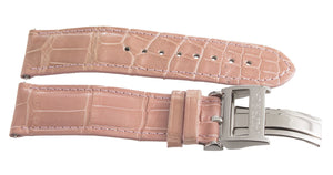 JACOB & CO Men's 22mm Pink Alligator Leather Silver Buckle Watch Band Strap