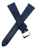 Raymond Weil 20mm Navy Blue Leather Watch Band With Silver  Buckle V3.24