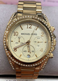 Michael Kors Golden Runway Gold Tone Chronograph Glitz Analog Watch MK5166