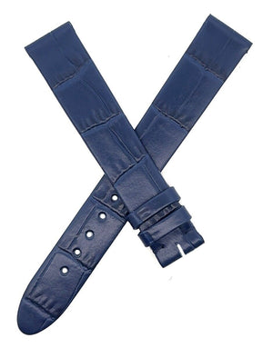 Montblanc Women's 17mm x 15mm Navy Blue Alligator Leather Watch Band FBH