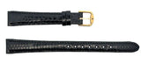 Revue Thommen 13mm Women's Black Leather Gold Buckle Watch Band