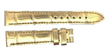 Chopard 16mm x 14mm Metalic Gold Leather Watch Band Strap B0216-0002