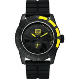 MARC ECKO THE EMX Men's E13541G1 Black Silicone Steel Yellow Quartz zk Watch