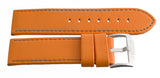 LOCMAN Lorica Men's 26mm Orange Leather Silver Buckle Watch Band