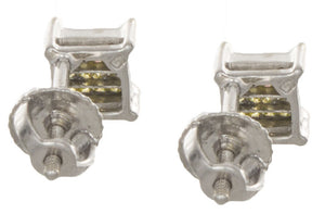 5mm 14k White Gold Yellow .30ct Diamond Stud Earrings