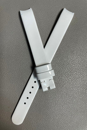 Dior Women's 11mm x 11mm White Patent Watch Band Strap N2Q4B