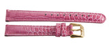 Invicta 16mm x 14mm Pink Alligator Leather Gold Buckle Watch Band