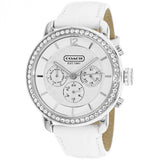 Coach Legacy Chronograph White Leather Sport Strap Watch 14501653