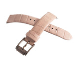 Michael Kors 16mm Pink Alligator Leather Steel Buckle Watch Band