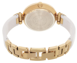 Anne Klein Women White Dial Rose Gold/White Acrylic Bracelet Watch AK1196 34mm