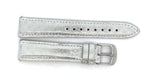 Michele Womens 18mm Silver Metallic Leather Watch Band Strap