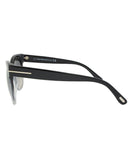 Tom Ford SASKIA Sunglasses Black Transparent Frame Smoke FT0330 05B 57-14 140
