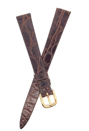 Raymond Weil 13mm x 11mm Brown Watch Band With Gold Buckle