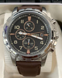 Fossil FS4828 Dean Black Dial Leather Strap Chronograph Men's Watch