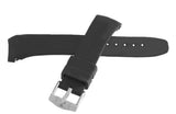 Aqua Master 21mm Black Rubber Nicki Jam Watch Band Strap W/Silver Buckle