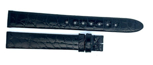 Montblanc Womens 12mm x 11mm Black Alligator Leather Watch Band Strap FWE