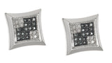 14k White Gold 11mm Two-Tone .30ct Diamond Stud Earrings