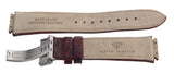 Aqua Master Special 19mm to 23mm Genuine Red Leather Silver Buckle Watch Band