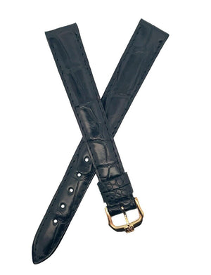 Raymond Weil 15mm Black Leather Watch Band  Gold Tone Buckle