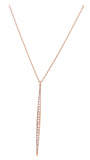 MICHAEL KORS Crystal Pave Matchstick Rose Gold Tone Charm Necklace MKJ3520