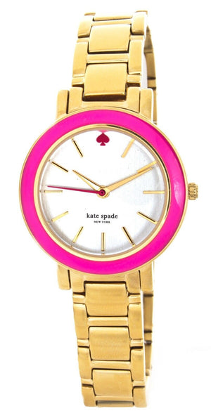 Kate Spade Women's Gramercy Mini Silver Dial Gold Tone Bracelet Watch 1YRU0258