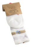 True Religion Men's Beige and Light Blue Striped Socks Sock Size 10-13