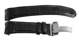 Aqua Master Men's 22mm x 20mm Black Alligator Leather Silver Buckle Watch Band