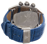 Techno Trend Luxe Men's Diamond Blue Alligator Leather Band Watch