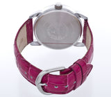 Anne Klein Women's Silvertone Fuchsia Pink Leather Watch AK/1551WTPK