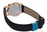 Swiss Master Women's Rose Gold-tone Heart Case Black Leather Band Watch