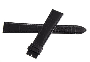 Zenith 19mm x 16mm Shiny Black Alligator Leather Watch Band Strap 19-490 XL