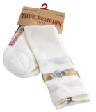 True Religion Men's Beige and Light Blue Striped Socks Sock Size 10-13
