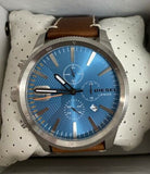 Diesel Men's Blue Dial Brown Leather Band Watch 5Bar DZ4443