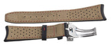 Raymond Weil Men's 22mm x 18mm Black Leather Band Silver Buckle Watch Band 3.16