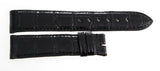 Gerald Genta 20mm x 18mm Black Shiny  Leather Watch Band