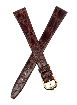 Raymond Weil 13mm x 10mm Brown Watch Band With Gold Buckle