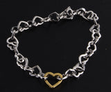 Women's Sterling Silver Heart Link Bracelet