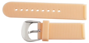Grimoldi Unisex 22mm Peach Rubber Watch Band Strap with Silver Tone Pin Buckle