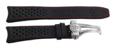 Raymond Weil Men's 22mm x 18mm Black Leather Band Silver Buckle Watch Band 3.16