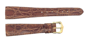 Raymond Weil Geneve 15mm Brown Leather Watch Band Gold Buckle