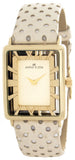 Anne Klein Womens Gold Tone Dial Beige Leather Strap Watch 10/7776