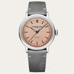 Raymond Weill Millesime Salmon Dial Mens Watch Automatic 39.5mm 2925-STC-80001