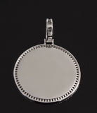 Sterling Silver CZ Round Picture Frame 3mm Pendent