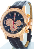 Aqua Master  Men's Black Dial Rose Gold 39mm Case Diamond Watch W151